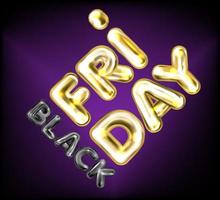 Black Friday balloon lettering on violet background vector