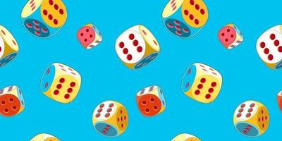 Seamless Pattern of Lucky Dice with six vector