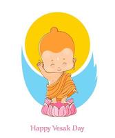 Little Buddha Birthday Vesak Day vector