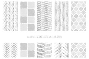 grayscale abstract seamless patterns vector