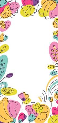 Summer bright floral seasonal stories background