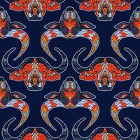 Lunar Year 2021 seamless pattern with bull head vector