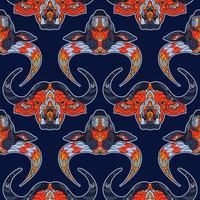 Lunar Year 2021 seamless pattern with bull head vector