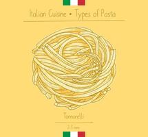 comida italiana spaghetti chitarra aka tonnarellle pasta cuadrada vector