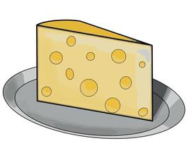 Illustration of cheese on plate vector