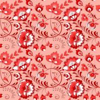 Slavic floral seamless pattern, roses and leaves vector