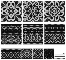 Set of Norwegian Star knitting patterns vector