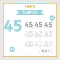 hoja de trabajo de regreso a la escuela para niños con rastreo de números divertido vector ilustración de números preescolares para niños actividad de aprendizaje alfabeto libro para colorear