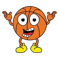 cute basket ball cartoon illustration vector