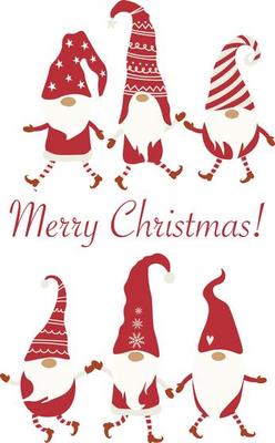Merry Christmas and New Year Composition isolated Vector illustration on white background