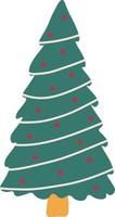Christmas tree in the style of minimalism in a white transparent background vector
