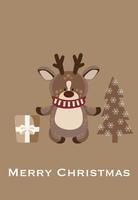 Lindas tarjetas de animales de Navidad ilustración vectorial vector