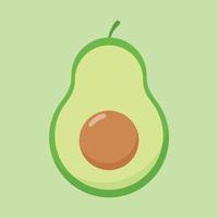 Fresh half avocado isolated on white background. Organic food. Cartoon style. Vector illustration for design
