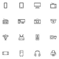 Set of Electronic Line Icon vector