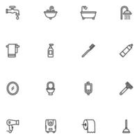 Set of Bathroom Line Icon vector