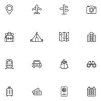 Set of Travel Line Icon vector