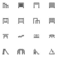 Set of Playground Line Icon vector