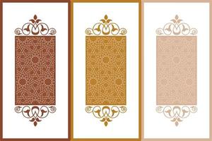 Floral frame with Arabic Islamic and Geometric arabesque style with seamless border. Elegant vector background for invitations and greeting cards...