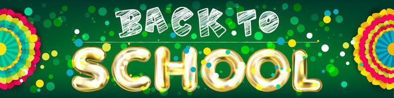 Back to School panorama banner with confetti vector