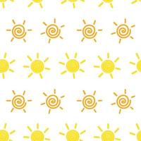 Vector pattern with yellow and orange suns