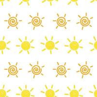 Vector pattern with yellow and orange suns