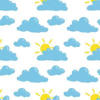 Vector pattern with clouds and sun