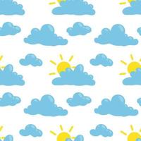 Vector pattern with clouds and sun