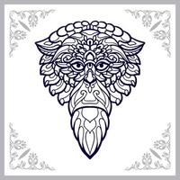 Monkey head mandala arts isolated on white background vector