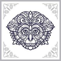 Monkey head mandala arts isolated on white background vector