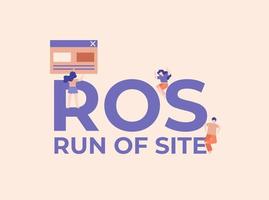 ROS run of site. Quality surfing and coding technologies web software. vector