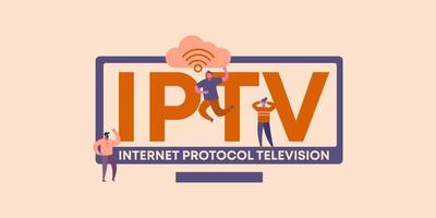 IPTV internet protocol television. Global media information coding technologies and web software. vector