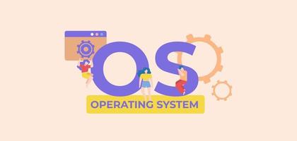 OS operating system. Advanced software technologies and coding web software digital graphic scripts and business vector monitoring interfaces poster of mobile applications.