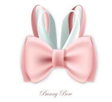 Gift bunny silk pink bow vector