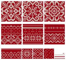 Set of Norwegian Star knitting patterns vector