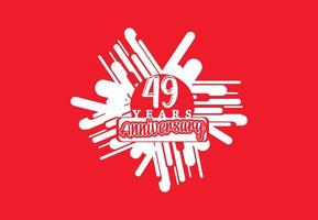 49 years anniversary logo and sticker design vector