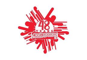 48 years anniversary logo and sticker design vector