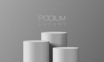 Abstract white podium empty room 3d shape design for product display presentation studio concept minimal wall scene vector