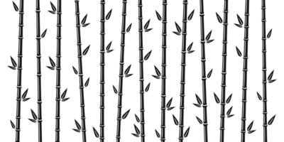 Bamboo background with stalk, branch and leaves. Bamboo grove backdrop design. Vector illustration isolated in flat style on white background