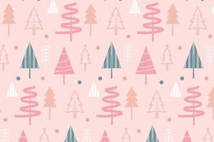 Winter seamless pattern with christmas trees, spruce woods on background. Surface design for wrapping, giftwrap, textile, fabric, paperand scrapbook wallpaper vector