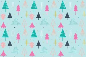 Winter seamless pattern with christmas trees, spruce woods on background. Surface design for wrapping, giftwrap, textile, fabric, paperand scrapbook wallpaper vector