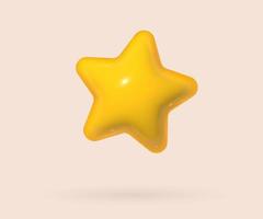 3d star in realistic cartoon style. vector