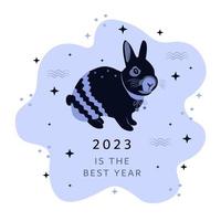 Black water rabbit, the symbol of 2023 year vector