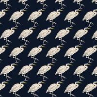 Heron Bird Hand drawn pattern design vector