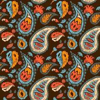 Seamless Paisley pattern in a brown colors vector