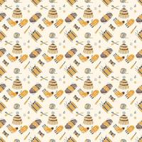 Seamless pattern on a knitting theme, brown things vector
