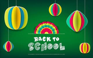 Back to School green poster vector