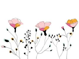 Wild flower field vector