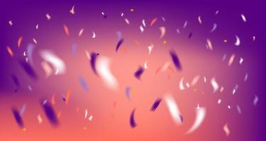 Disco party violet background with foil confetti vector