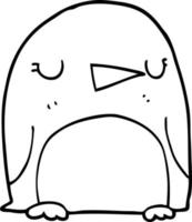 line drawing cartoon penguin vector