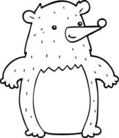 line drawing cartoon bear vector